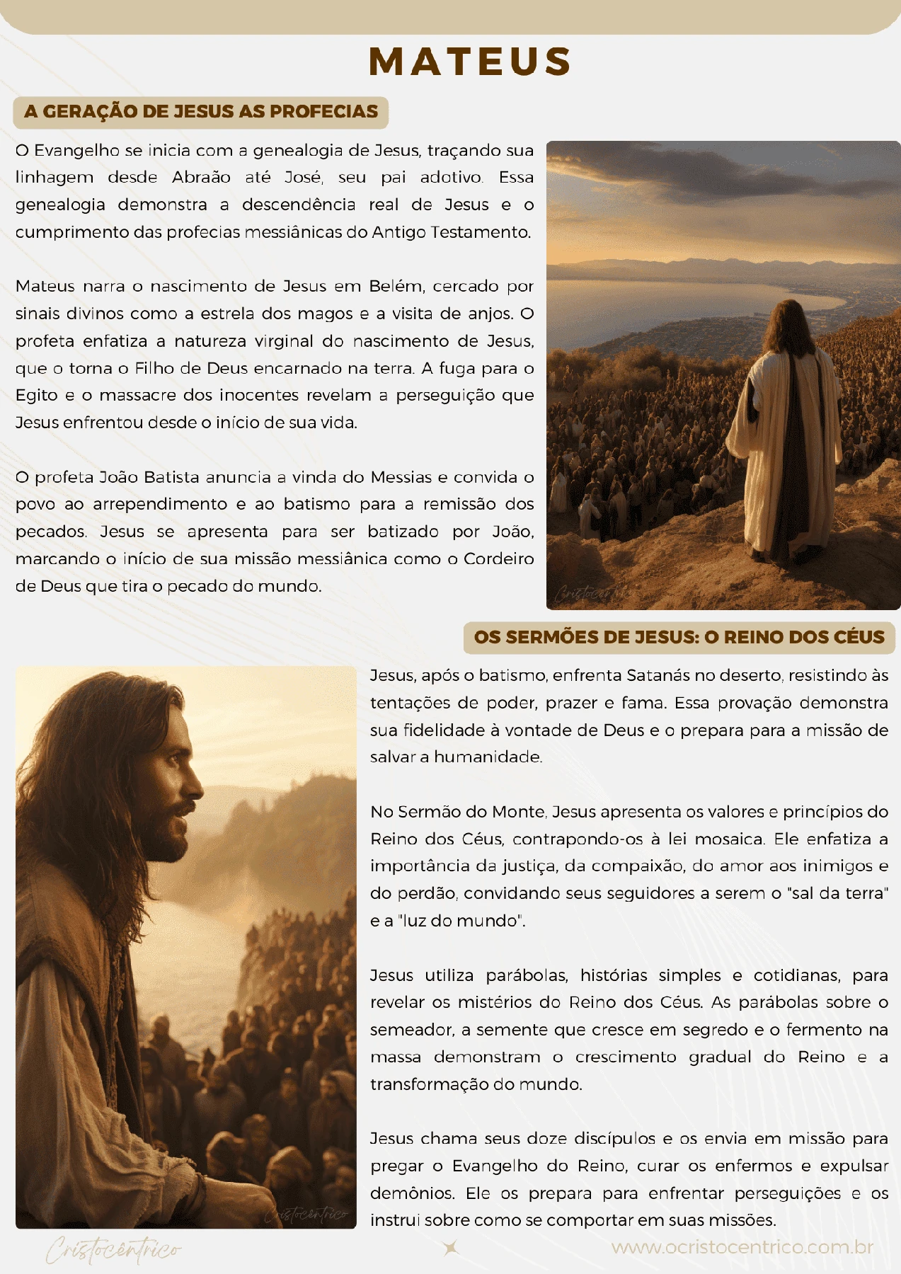 Mateus: página ilustrada do Manual Bíblico